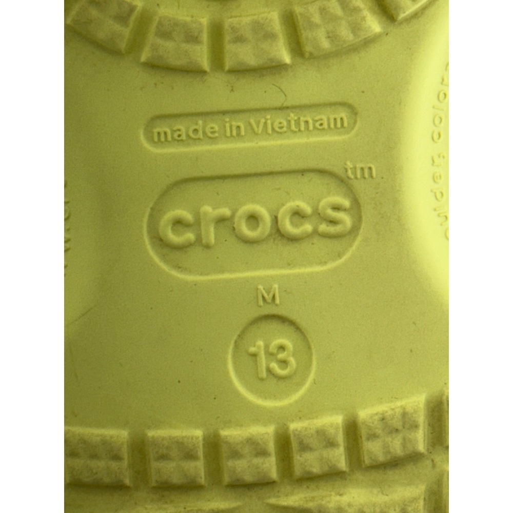 Crocs Classic Clog Men Size 13 Yellow Slip On Water Friendly Comfort Sandals - Picture 7 of 11